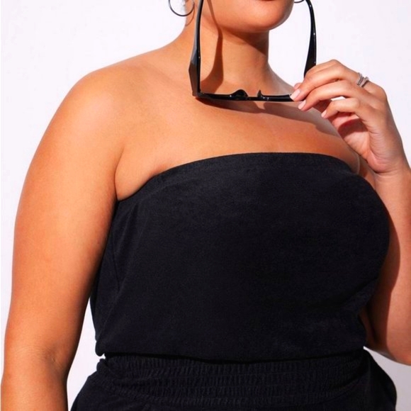 ❤️NWT TORRID PREMIUM SWIM COVER STRAPLESS TERRY ROMPER SHORTS COVER-UP PLUS SIZE - Picture 6 of 11